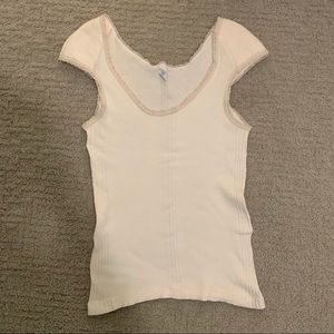 Vintage cap sleeve ribbed shirt